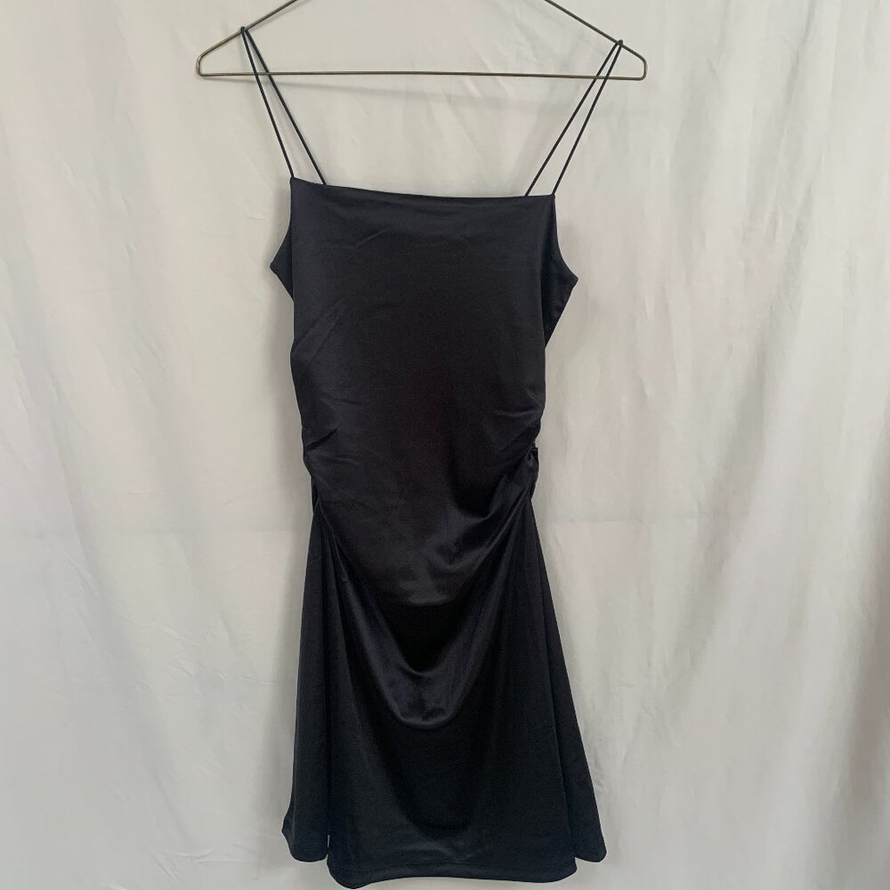 H&M Small Black Silk Mini Dress
